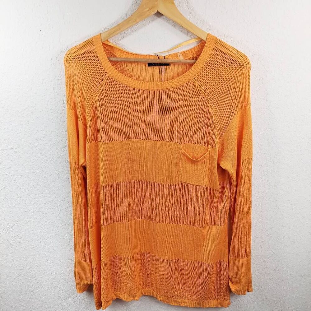 *New* Cyrus Knit Womens Pullover Top Orange Raglan Sleeve X-Large